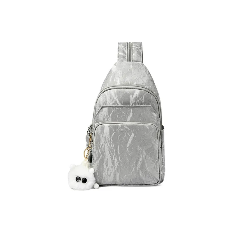 GOX Nylon Sling Bag Backpack Regular Women's Ivory/Silver/Black/Pink/Lake Blue-7
