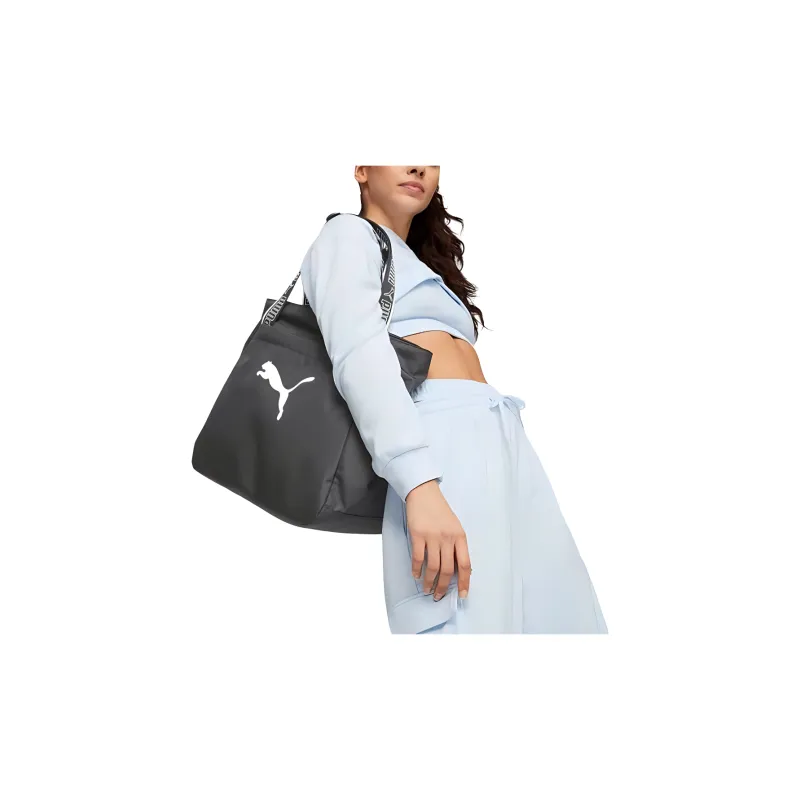PUMA Fabric Tote Bag, Shopping Bag, Shoulder Bag, Handbag Regular Women's Black-3
