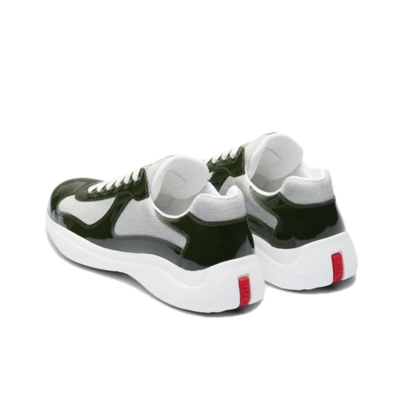 PRADA America's Cup Low-Top Casual Shoes Men's Silver Green-3