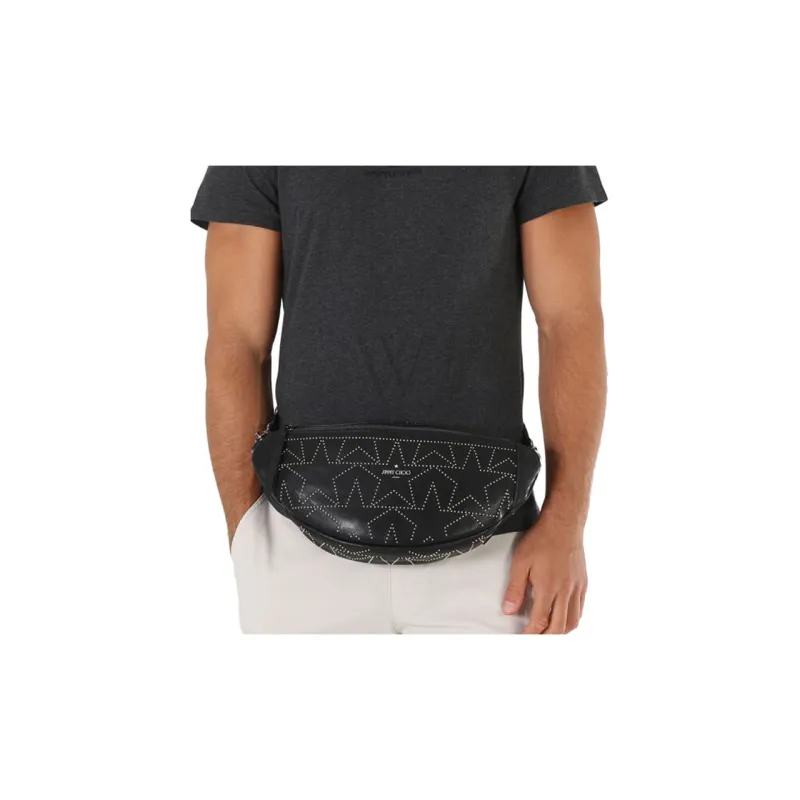 Jimmy Choo Leather Fanny Pack Men's Black-2