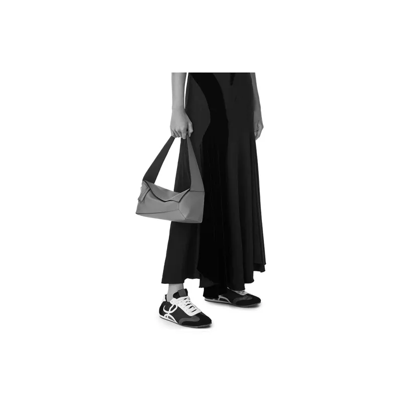 LOEWE Puzzle Hobo Cow Leather Shoulder Bag Handbags Shoulder Bags Women's White-6