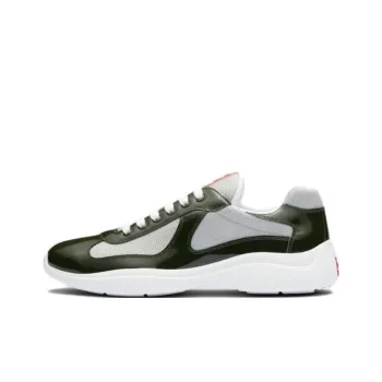 PRADA America's Cup Low-Top Casual Shoes Men's Silver Green