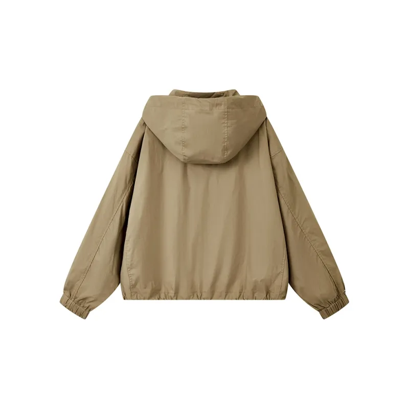 Yu Qianwen Cropped Coats Women's Sand Mist Camel-1
