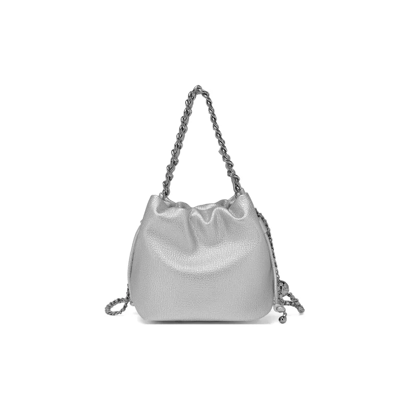 MEXICAN Polyurethane Leather Shoulder Bag Women's Midnight Black/Space Silver/Coconut Milk White-6