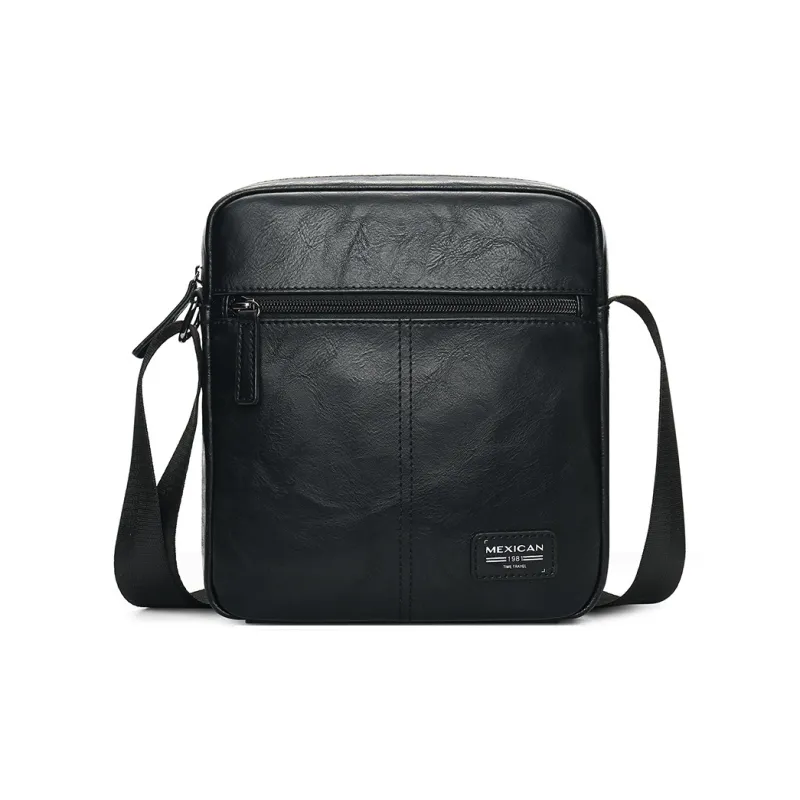MEXICAN PU Messenger Bag, Shoulder Bag, Crossbody Bag Regular Men's Black-0