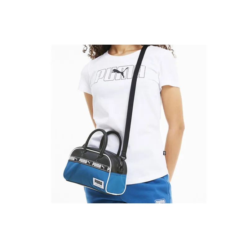 PUMA Campus Artificial Leather Bonded Polyester Handbag Mini Unisex Black/Blue-3