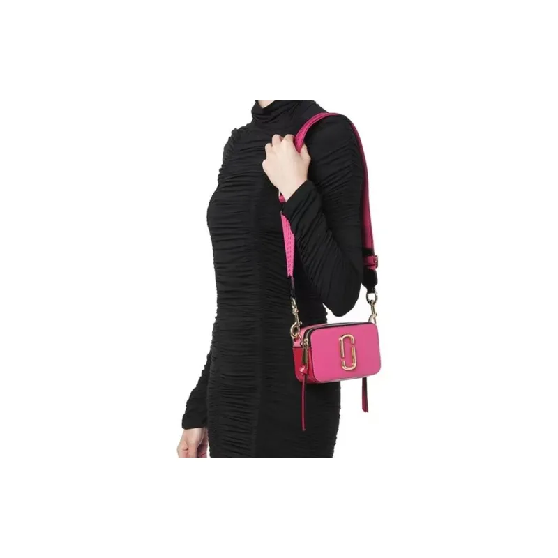 MARC JACOBS Snapshot Cow Leather Camera Bag, Shoulder Bag, Crossbody Bag Regular Women's Pink-5