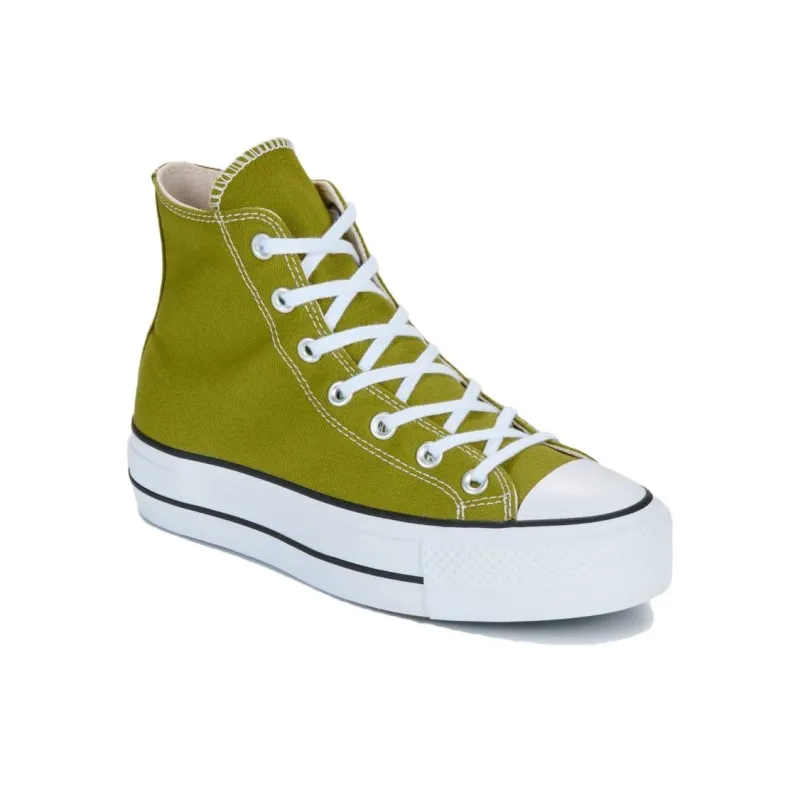 Converse Anti Slip Wear Resistant Mid Top Canvas Shoes Women's Green-3