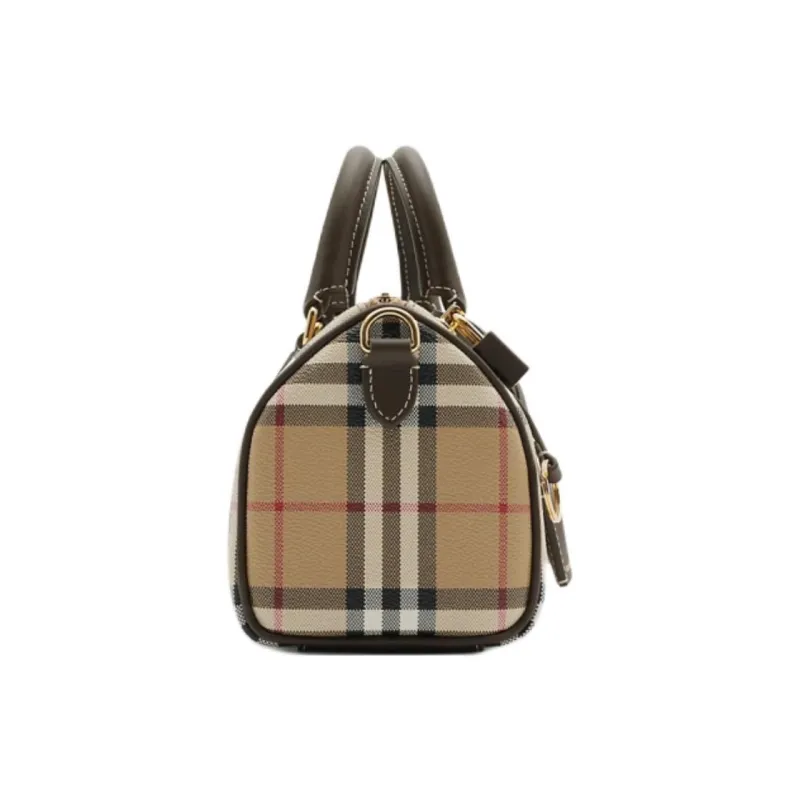 Burberry Polyurethane PU Bowling Bag, Shoulder Bag, Crossbody Bag, Handbag Mini Women's Army Green & Multicolor-1