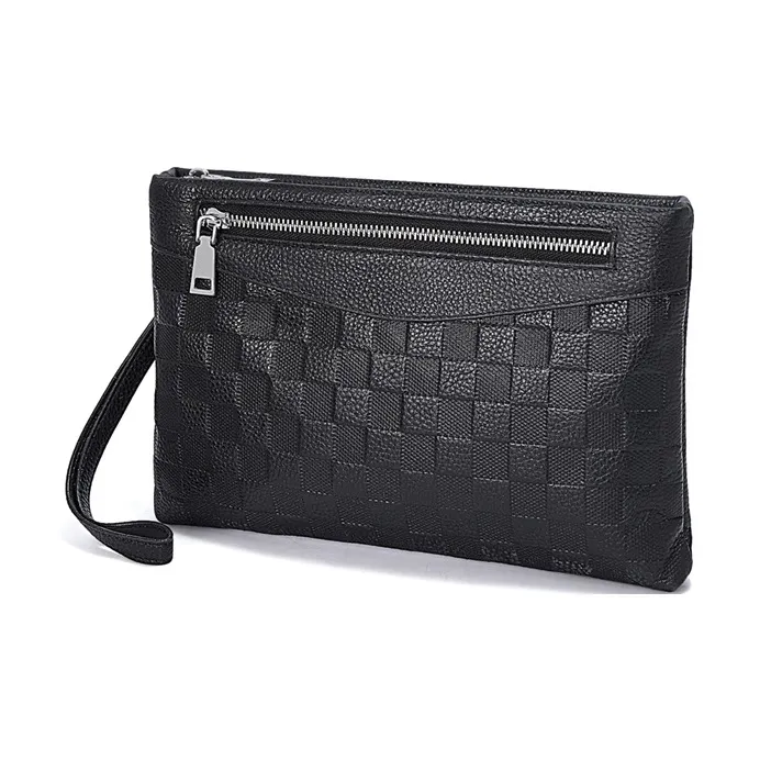 Old Man's Head Cow Leather Clutch Regular Men's Black-1