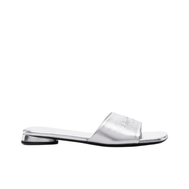 Balenciaga DUTY FREE Slide Slippers Women's Silver-1