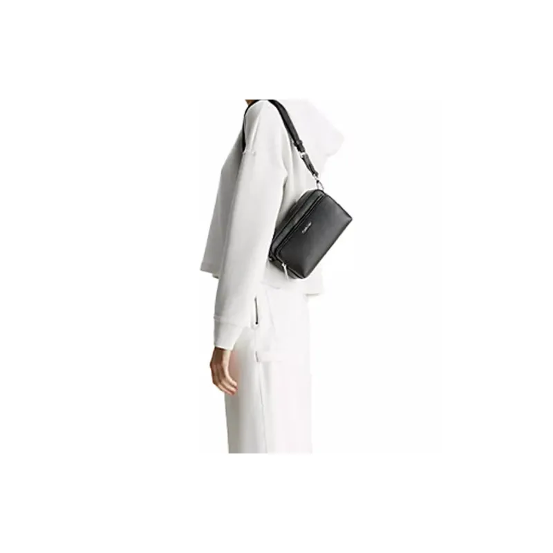 CK/Calvin Klein Recycled Polyester Shoulder Bag Crossbody Bag Large Size Women's Black-5