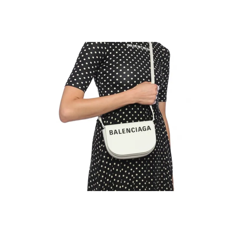 Balenciaga Leather Saddle Bag Shoulder Bag Crossbody Bag Regular Unisex White-5