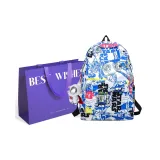 Dark Blue & White+Premium Shopping Bag