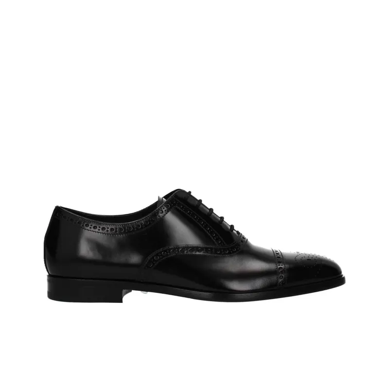 PRADA Brushed Fumé Leather Oxford Shoes-1