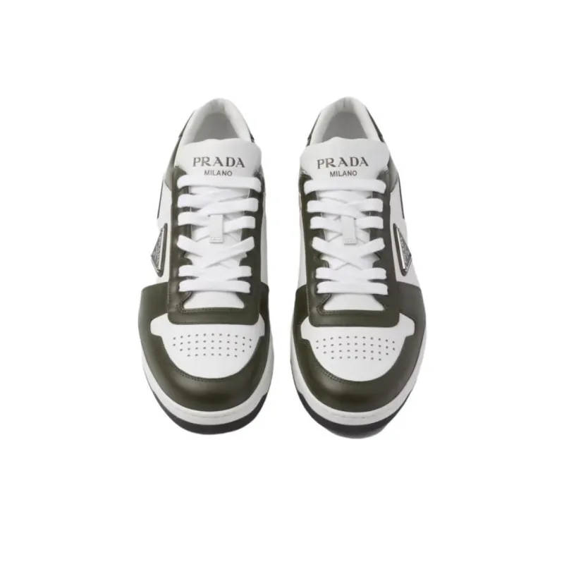 PRADA Downtown Colour-block Leather Sneakers-4