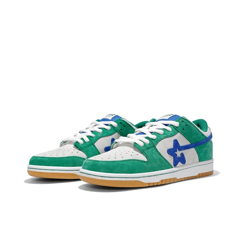RIPSTAR SKBD Low Maxes-Leonardo Anti-Slip Wear-Resistant Low-Top Skateboard Shoes Unisex White Green-2