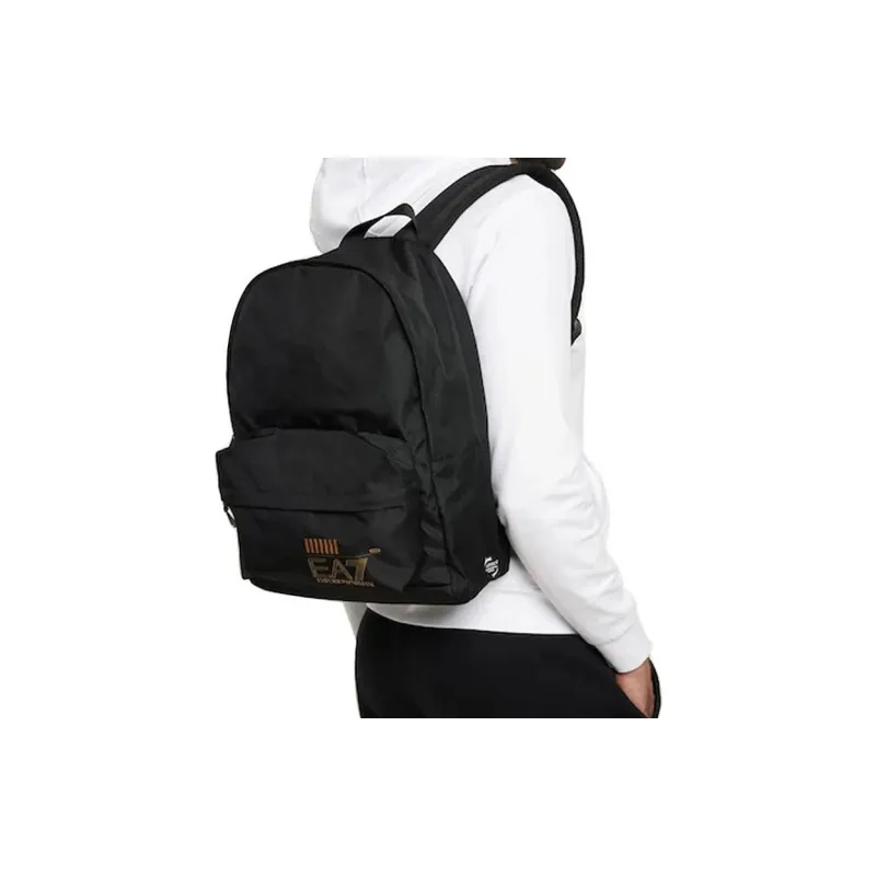 EMPORIO ARMANI Polyester Backpack Regular Unisex Black & Gold-3