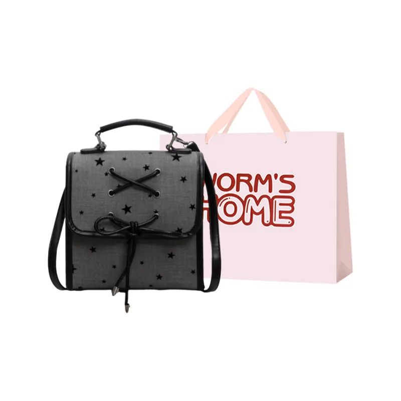 Worm's Home Nylon Fabric Backpack Regular Women's Multicolor-6
