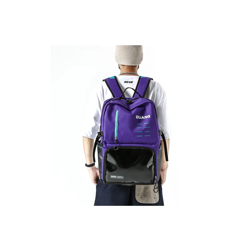 NIGEER Oxford Basketball Bag Backpack Medium Size Men's Black/Purple-4