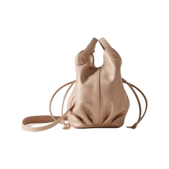 BORBONESE Calfskin Shoulder Bag Crossbody Bag Handbag Small Size Women's Congee