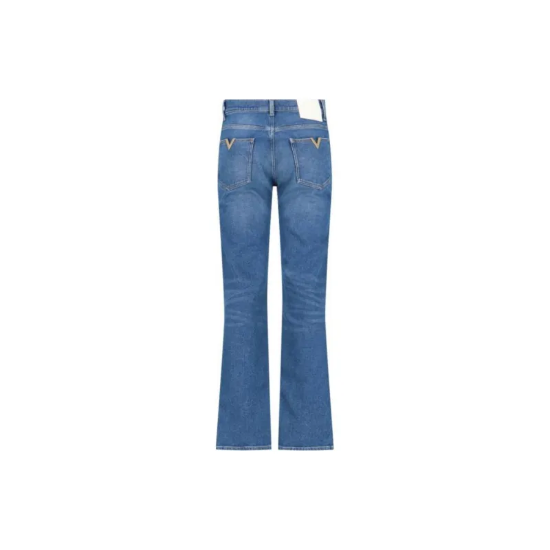 Valentino Logo Plaque Straight Leg Jeans-1