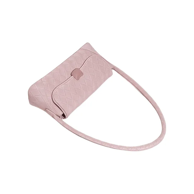Carksky PU Handbag Shoulder Bag Regular Women's Pink/Ecru-2
