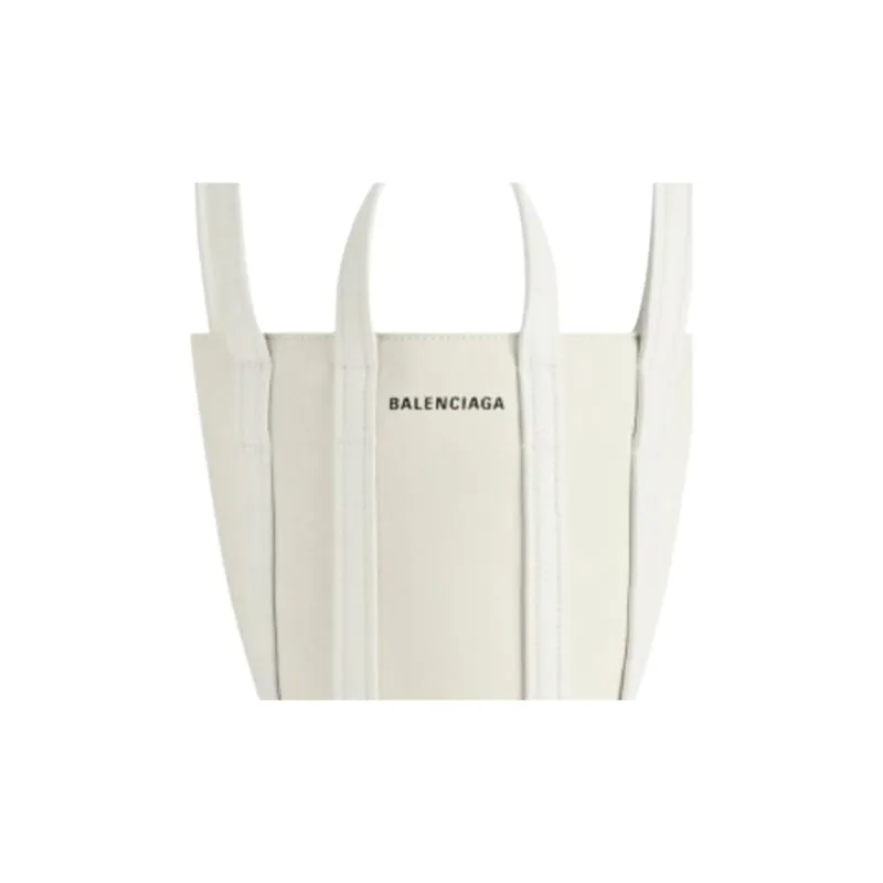 Balenciaga Cotton Fabric Tote Bag, Shopping Bag, Portable Crossbody Bag, Shoulder Bag Extra Small Women's Beige-5