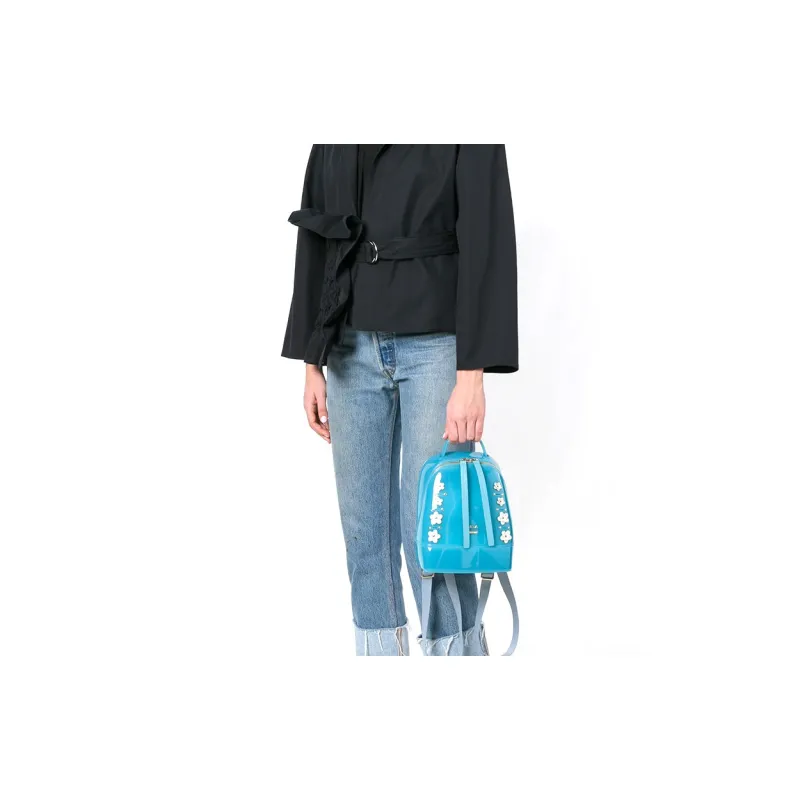 Furla Candy PVC Polyvinyl Chloride Fashion Backpack Jelly Bag Backpack Mini Women's Blue-2