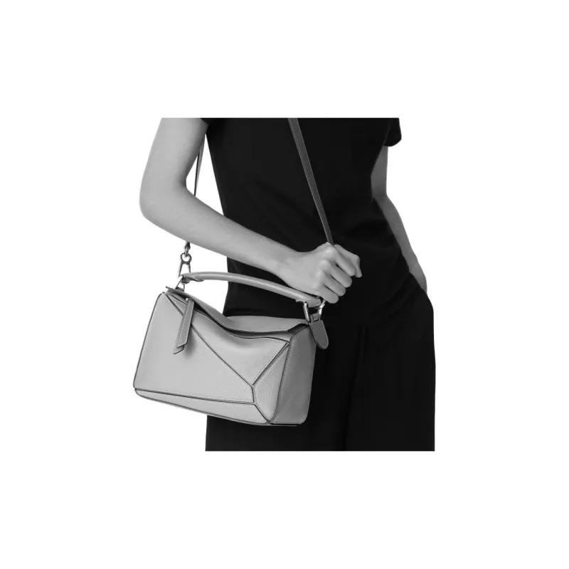 LOEWE Puzzle Classic Calfskin Geometric Bag Puzzle Bag Shoulder Bag Crossbody Bag Handbag Small Size Women's Orange-5