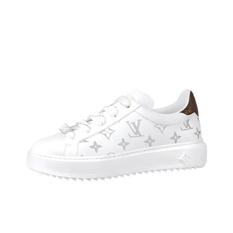 LOUIS VUITTON Time Out Sneakers 'White With Silver Monogram' Women's-0