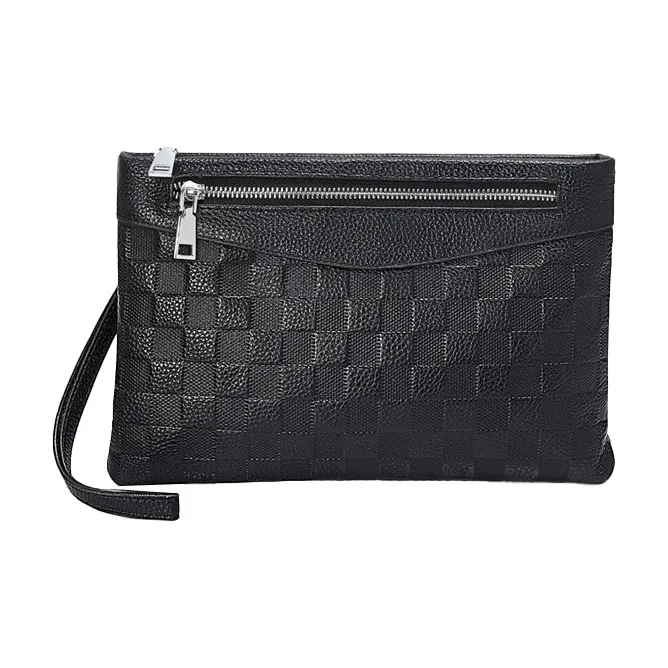 Old Man's Head Cow Leather Clutch Regular Men's Black-0