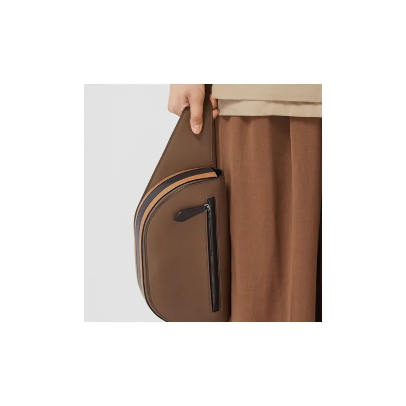 Burberry Olympia Cow Leather Crescent Bag Sling Bag Crossbody Bag Fanny Pack Men's Umber-7