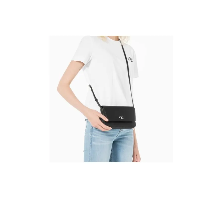 CK/Calvin Klein Recycled Polyester Wallet, Shoulder Bag, Crossbody Bag Women's Space Black-4