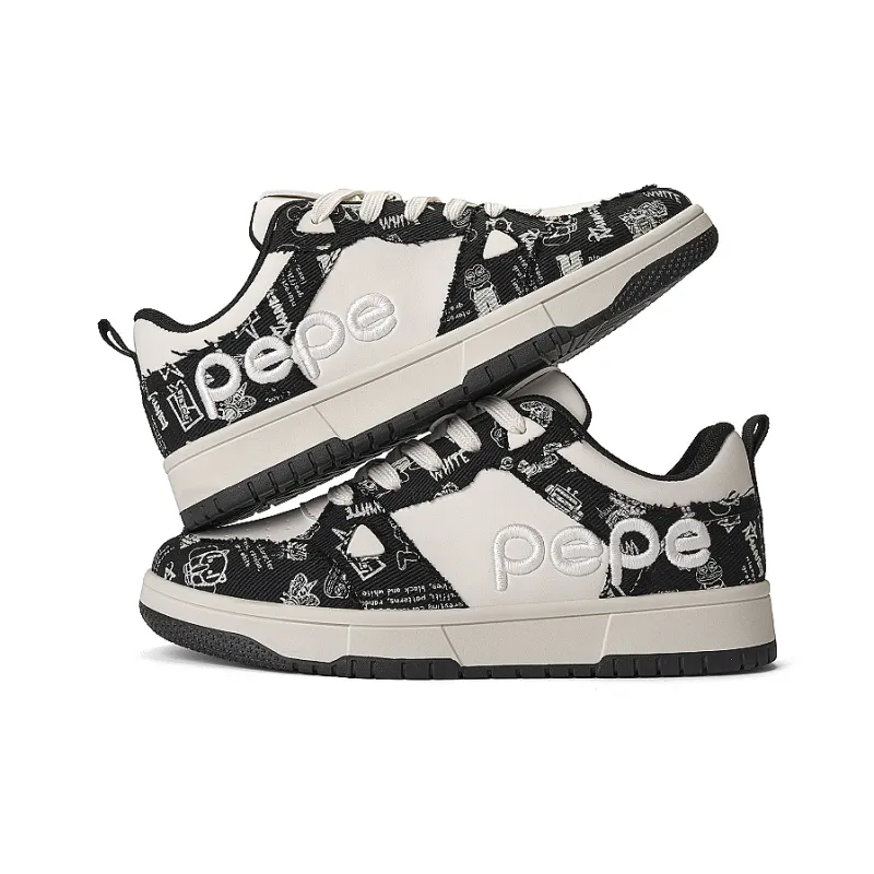 Pepe The Frog Wear Resistant Breathable Slip Resistant Low Top Skateboard Shoes Unisex-1