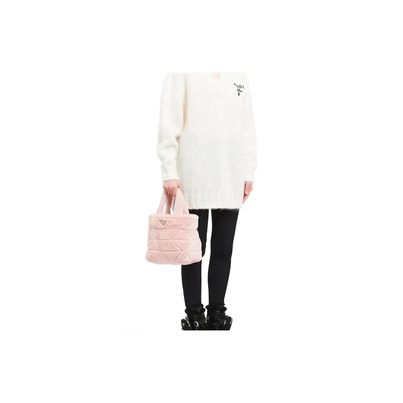 PRADA Sheepskin Shoulder Bag Crossbody Bag Handbag Women's Pink-5
