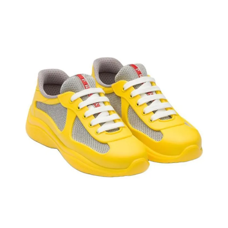 PRADA America's Cup Cushioning Low-Top Sports Casual Shoes Women's Yellow-2