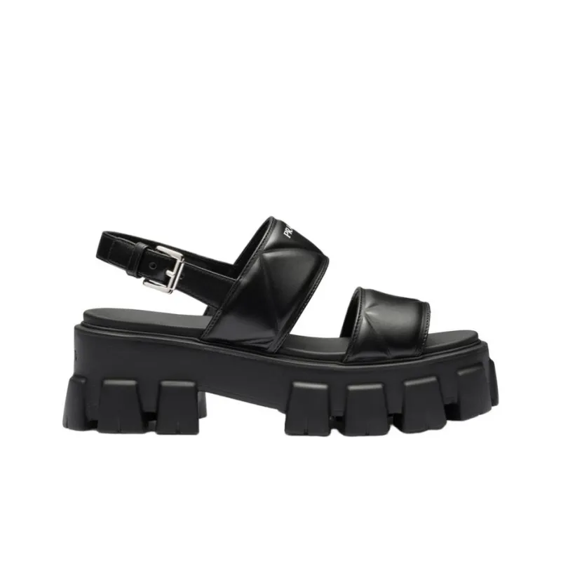 PRADA Monolith Beach Sandals 5.5cm Women's Black-1