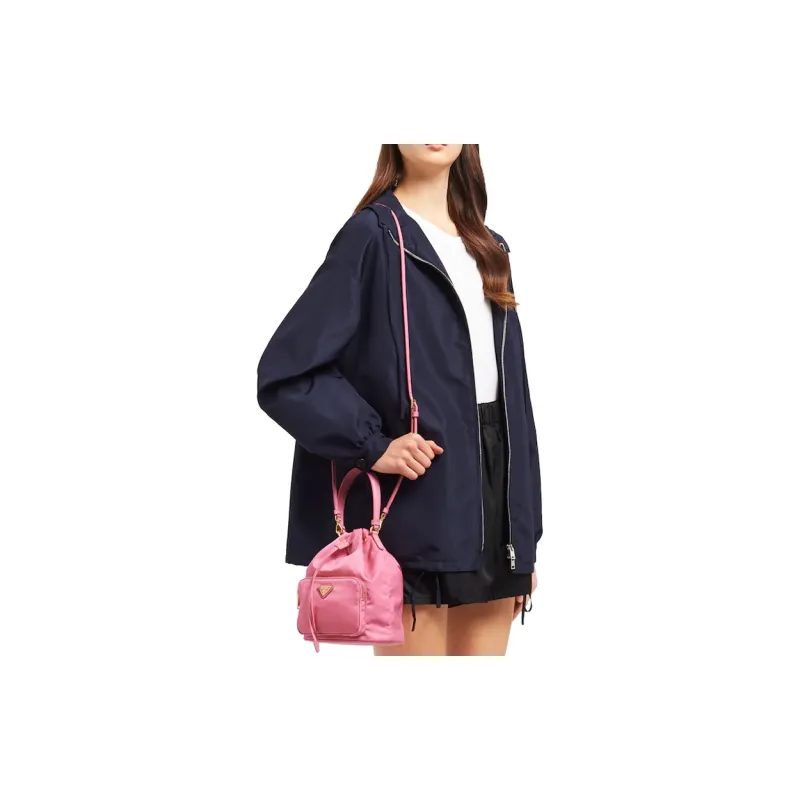 PRADA Nylon Fabric Crossbody Bags Handbags Women's Begonia Pink-4