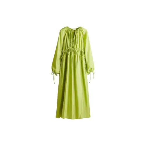 H&M Long-Sleeved Dresses Women's Lime Green