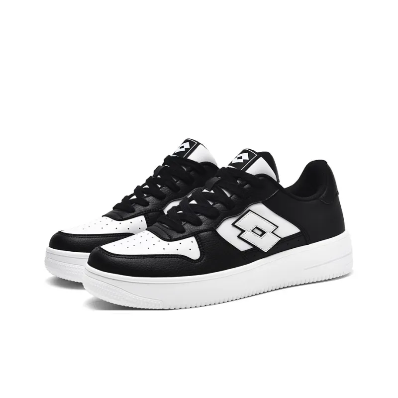 LOTTO Air Force 1 Non slip Lightweight Low Top Skateboard Shoes Men's Black White-2