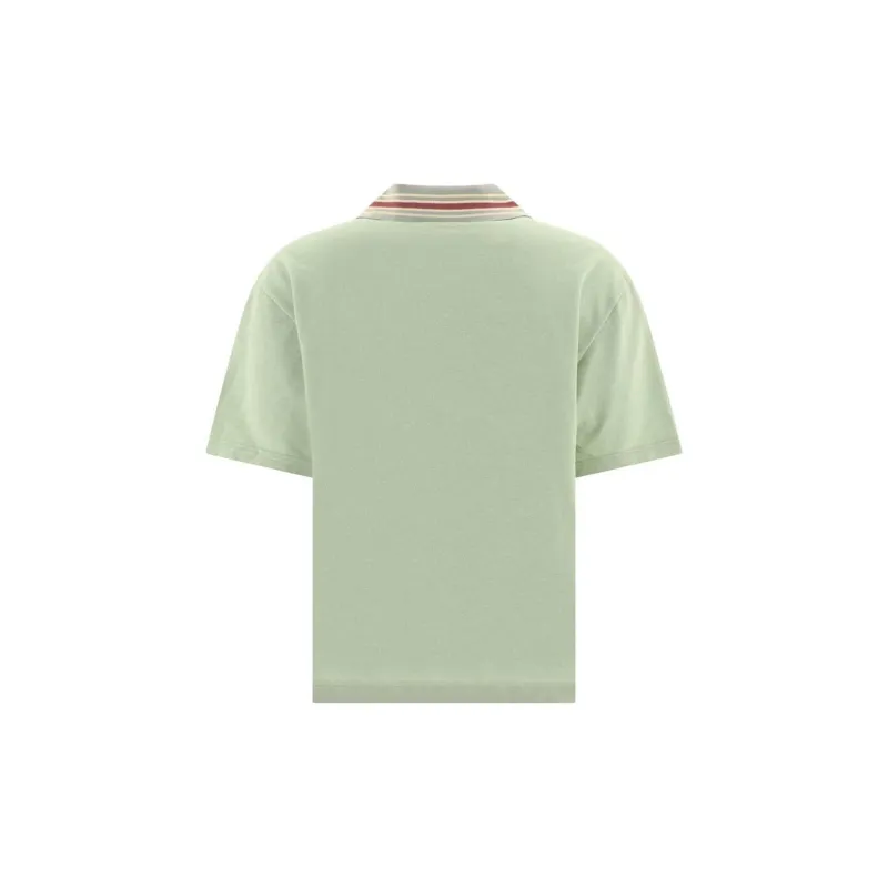 Kapital Striped Collar Half zip Polo Shirt-1