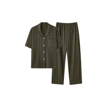 CAIHENGTONG Pajama Set Women's Stripes Pocket