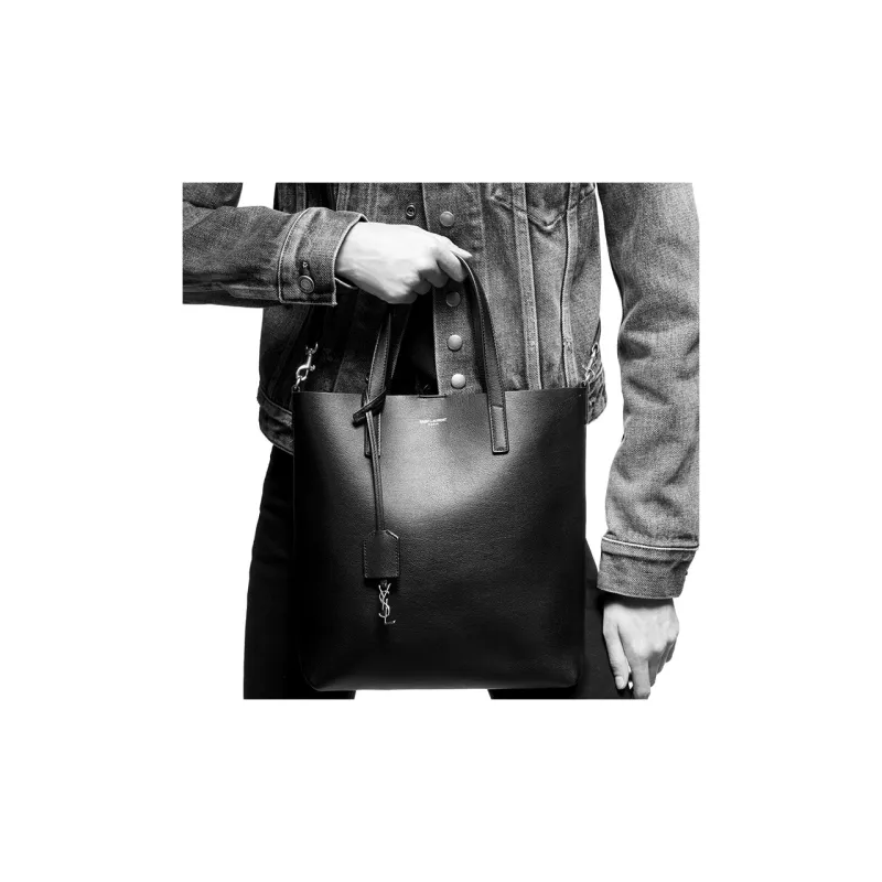 SAINT LAURENT Soft Leather Tote Bag, Shopping Bag, Shoulder Bag, Handbag Regular Women's Dark Beige-7