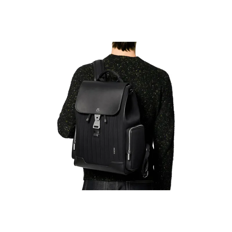 RIMOWA Never Still Patchwork With Grain Leather Backpack Tubas Unisex Black-4