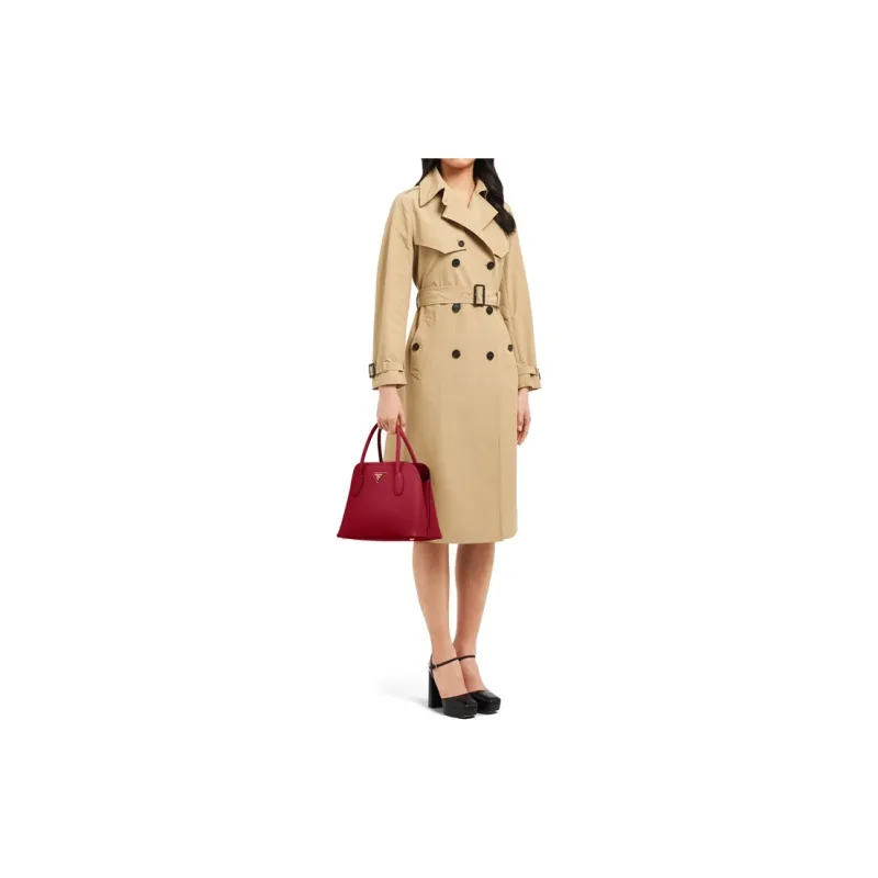 PRADA Saffiano Leather Handbag Women's Red-4