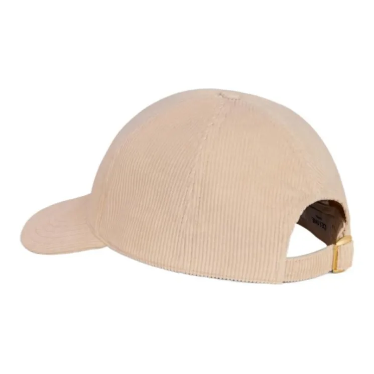CELINE Triomphe Baseball Cap In Corduroy-4