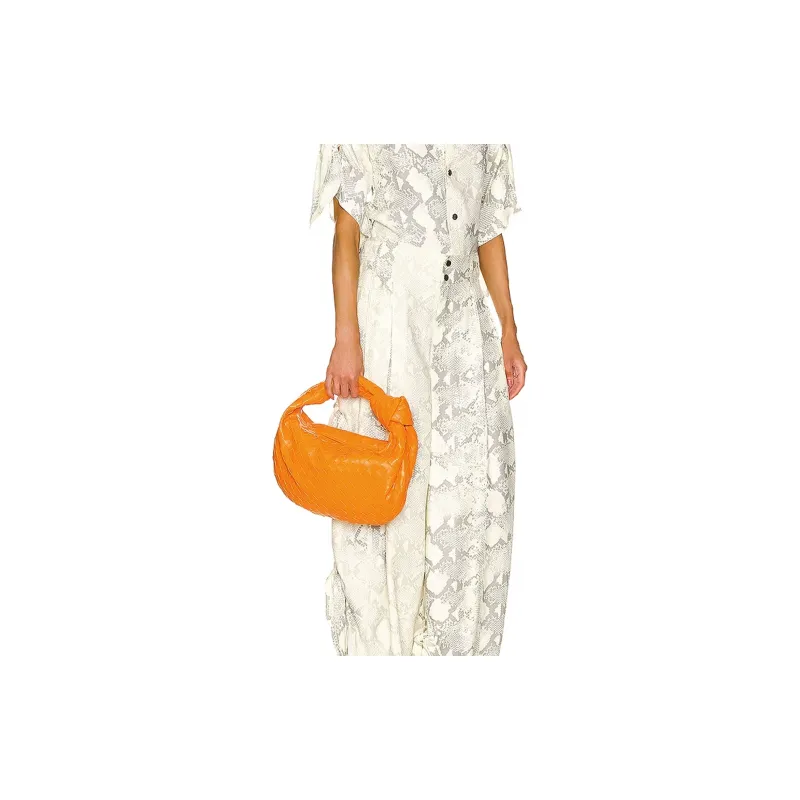 Bottega Veneta JODIE Intrecciato Woven Sheepskin Shoulder Bag Handbag Women's Orange-6