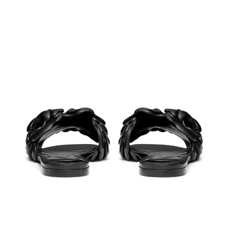 Valentino Atelier Slide Slippers Women's Black-3