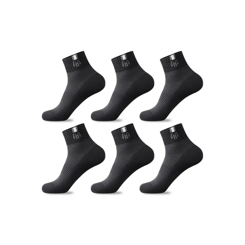 H YXIANG Mid Calf Socks Men's 6 Pack-25